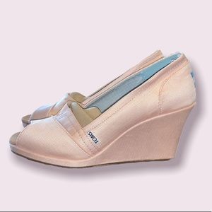 TOMS Bridal Collection Pink Satin Wedges